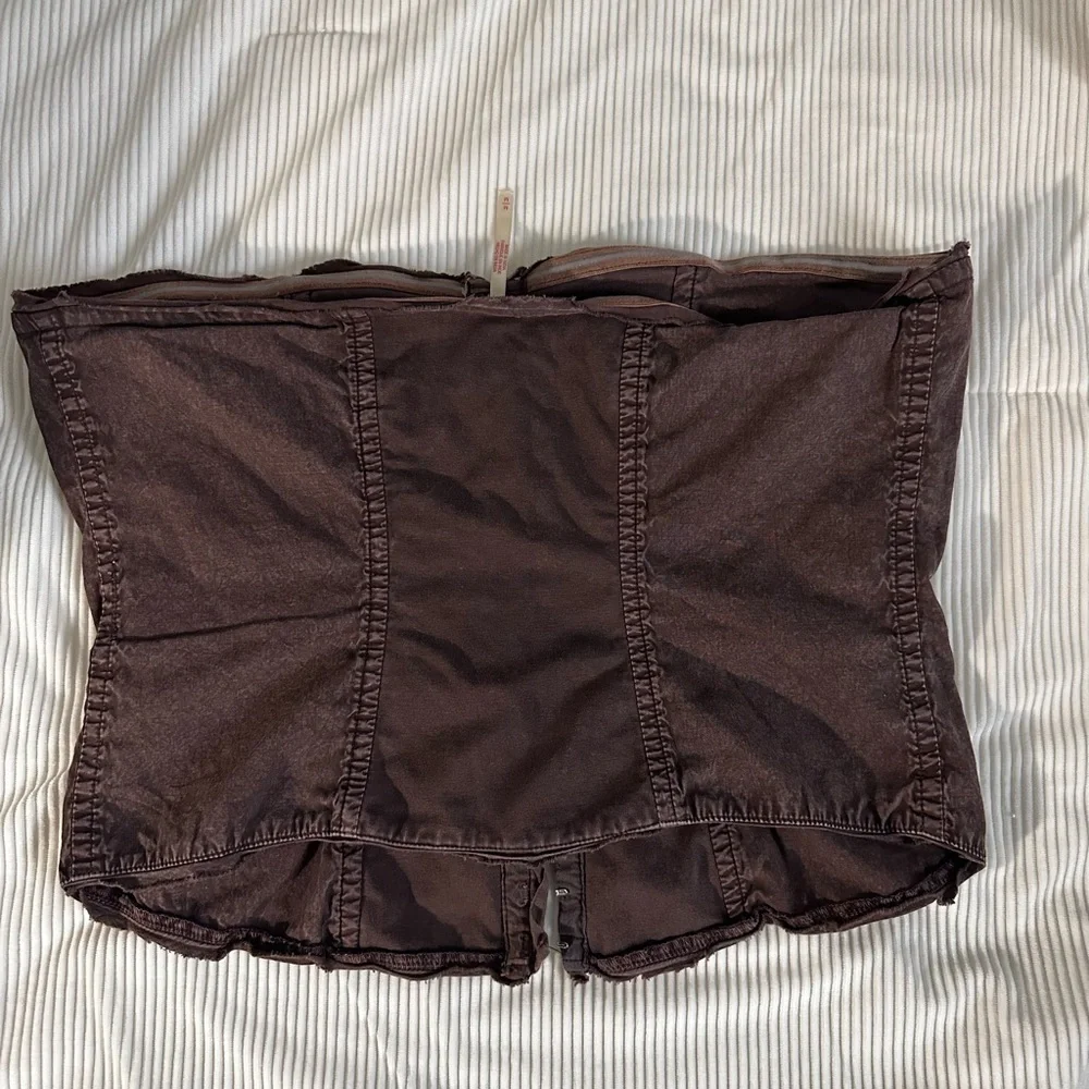 Free People Brown Strapless Corset-Style Tube Top - Picture 2 of 3